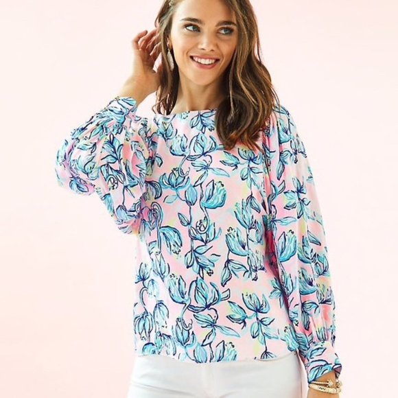 Lilly Pulitzer Maisel Top Sweet Pea Pink - Picture 4 of 4